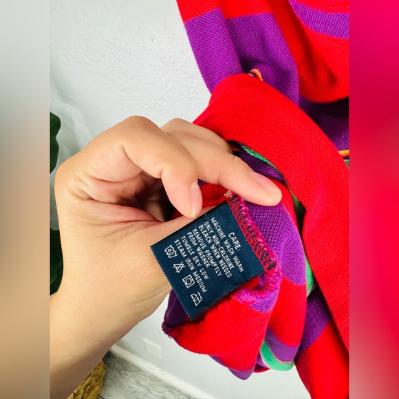 Ralph Lauren Blue Label Y2K Multicolor Stripe Halter Style Dress - Picture 7 of 7